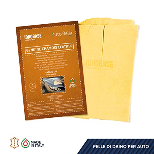 Piel de gamo natural de 440 x 300 mm para la limpieza y abrillantado de la carrocería del coche