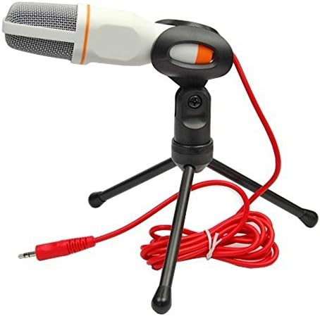 TEMO Professional Stereoscopic Condenser Sound Microphone With Stand for PC Laptop Skype MSN QQ Recording Black (White)