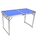 Produktbild Einfache Portable Klapptisch Eine Tabelle zwei Nutzungen, Home/Picknick/Camping/Grill Bankett/Party/Markt/Garten 120 * 60 * 68,5 cm Trag 80KG (Farbe : Blau, größe : No umbrella hole)