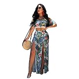 Größe: S, M, L, XL RATWIFE Damenmode Gedruckt LäSsig Zweiteilige Anzughose Damen Halfter Durchbrochen Bedruckte Seidenkleid Zweiteiliger Anzug