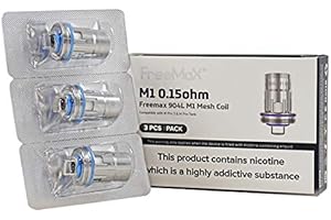 Freemax 904L M Mesh Coils - Pack of 3 Coils | M Series for M Pro 2 Tank & M Pro Tank | M1/M2/M3/M4 - Contains No C₁₀H₁₄N₂ (M1-0.15 ohm)