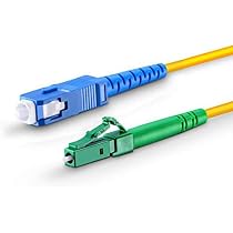 CONBIC Câble à fibre optique LWL - OS2 jaune, SC/APC vers LC/APC mâle 8° - Câble patch Simplex 9/125 - Fibre optique G.657.A2 (20 m