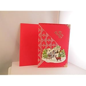 Weihnachtskarte Frohe Festtage mit 3D Winter Motiv Handmade Unikat