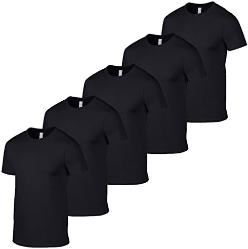 5 Pack Gildan Soft Style T Shirts Brand New Mens T Shirt All Colours and Sizes (3XL Mens 52 Inch Chest, 5 Black)