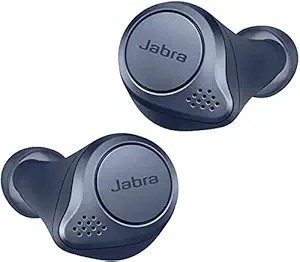 Jabra Elite Active 75t - Wireless Charging Enabled - True Wireless Active Noise Cancelling (ANC) Bluetooth Earbuds, Long Battery Life for Calls and Music, Voice Assistant Enabled, Navy