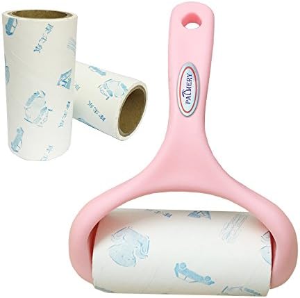 Palmery Lint Roller Powerful Pet Hair Remover Fluff Dust Sticky Picker Set Cleaner with Extra 2 Roll Adhesive Stickers for Furniture Car Carpet Upholstery Clothes
