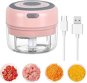 INGITAGNA Electric Mini Garlic Chopper Mixer, Portable Cordless Vegetable Blender Small Food Processor for Onion, Ginger, Meat Mini Slicer