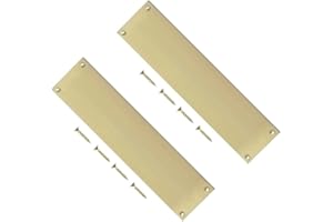 TERF® 300mm X 75mm Traditional Type Victorian Finger Plate Light Polished Brass 300mm X 75mm (12'' X 3'') Door Push Plate Finger plate Including Fixing Screw - Pack of 2