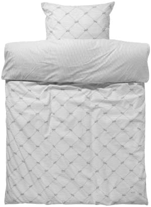 Nicolientje 100% Cotton Cot Bed Duvet Cover with Matching Pillow Case (Silver, 100 X 135cm)