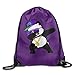 Produktbild GONIESA Sunmoonet Drawstring Backpack Gym Bag Travel Backpack, Funny Dabbing Panda Purple, Ladies Backpack for Boys Girls