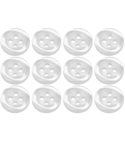 Boutons Plats 2 Trous Pour Chemise Ou Chemisier Enfant - Diamètre 11 Mm, Couleur Au Choix, Matière Polyester, Fabrication Française