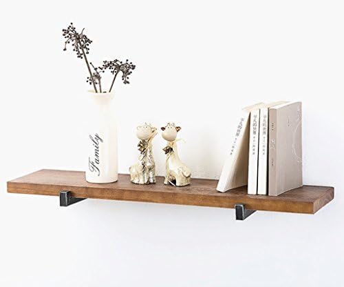 Retro Wood Wall Shelf Rustic Floating Shelves With Vintage Gold Iron Pipe Bracket