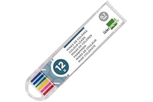 Liderpapel 52402 Etui de 12 mines effaçables 0.7 mm couleur pour Porte-mines et Critérium