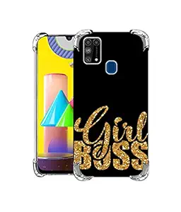 Amazon Brand - Solimo Designer Sparkle Girl Boss UV Printed Soft Back Case Mobile Cover for Samsung Galaxy M31 Prime / M31 / F41