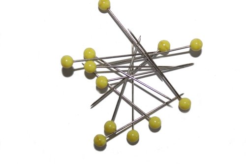 dalipo 31001 - Buntkopfstecknadeln, 100 Stück, gelb