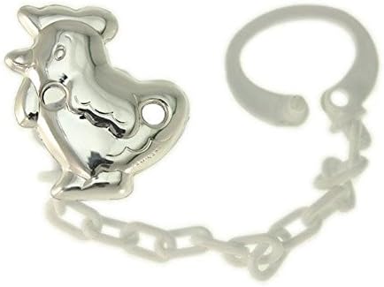 CHICK Clip to Hold the Pacifier in Silver bilaminada