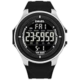 Anyeda Kinder Digital Uhren Jugendliche Military Armbanduhren mit Alarm Timer Stoßfest Armbanduhren Damen Boccia Uhren Schwarz Matt
