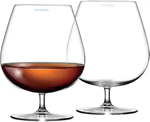 Syanka Premium Classic Brandy Glasses Set of 2, 300 ML, Non-Lead Crystal Clear, Ideal for White or Red Wine Glasses