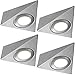 Produktbild 4 x * 240 V * Triangle LED Unter Schränke/Küche/Spots – gebürstetes Nickel und warm wei– Oberfläche montiert Arbeitsplatte Zähler Licht – Beleuchtung Beam Kit
