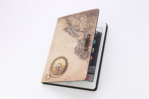 boriyuan Neu Apple Ipad Air 2 Leder Case Hülle Leder Schutztasche im Retrolook für Ipad Air 2 2014 mit Auto Sleep/Wake Funktion, Ipad Air 2 Displayschutzfolie auch inklusive (A12) - 4