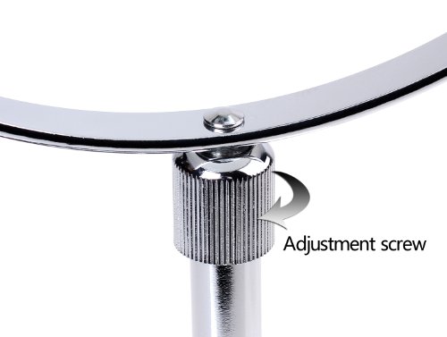 HIMRY Standspiegel Höhenverstellbar 10x Vergrößerung, 8 inch, Kosmetikspiegel 360° drehbar. Verchromten Schminkspiegel Rasierspiegel Badzimmerspiegel, Zweiseitig: Normal+ 10fach Vergrößerung, KXD3114-10x - 3