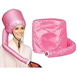 Uso Múltiple: nuestro secador de viaje rosa puede usar para el procesamiento de color, acondicionamiento profundo, ajuste del cabello con rodillos, aceites calientes y tratamientos térmicos. Es la herramienta perfecta para usar con su acondicionador, aceite de ricino, moldeadores de rizo, rodillos y velcros