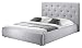Produktbild CAVADORE Bett Clarissa 160x200 / Ohne Funktion/Webstoff / Hellgrau/B 188, H 103, T 225 cm
