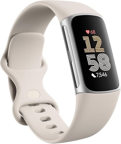 Fitbit Charge 6 AMOLED Braccialetto per rilevamento di attivit? Argento (Fitbit Charge 6 OLED Wristband Activity Tracker porcelain/aluminium silver)
