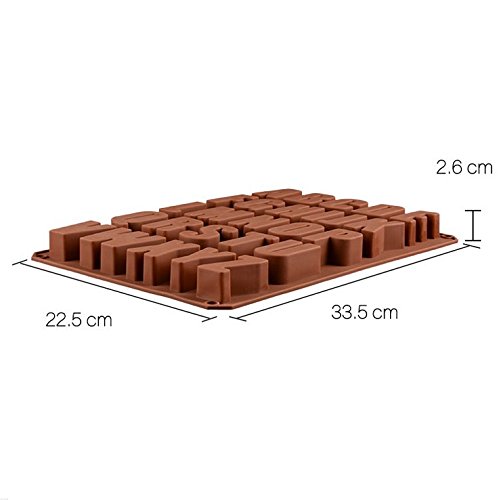 Musuntas 26 Englische Buchstaben Schokoladenformen Silikon Seifenform Kerzenformen Kueche Baking Niedliche spielzeug Silikonform Fondant Schokoladenform 34*22.5*2.5CM - 5