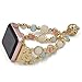 Produktbild QIONGQIONG Iwatch Apple Watch Strap Armband Metall Diamantschmuck Farbe Leuchtende Perlen Iwatch Serie 4/3/2/1, 40Mm/44M/38Mm/42Mm 4 Farboptionen,Gold,40Mm