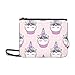 Produktbild AGIRL Niedlicher Einhorn-Cupcake auf kundenspezifischer hochwertiger dünner Nylon-Clutch-Tasche Umhängetasche mit Umhängetasche