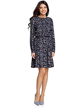 oodji Collection Damen Viskose-Kleid mit Gürtel