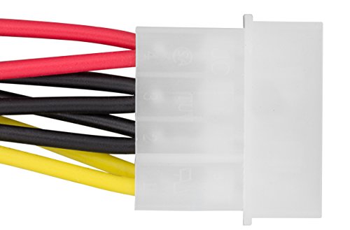 mumbi Stromkabel Y Stecker 4-polig auf 2-fach S-ATA – Y SATA Power Kabel – 1x 4pin an 2x 15pin – Länge: ca. 15cm - 4