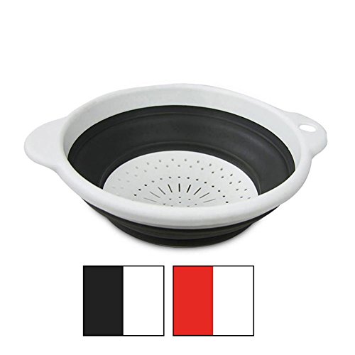 Sieb faltbar für platzsparendes Verstauen, rot oder schwarz, Ø: ca.23cm