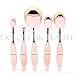 Dolovemk | 10Pcs/Set Makeup Oval Brushes Set Eyebrow/Foundation/Blusher Brush for Liquid/Powder (Rosegold)