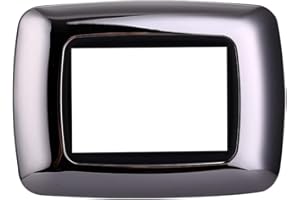 ZOREI Placca Compatibile Con Bticino Living, Placche Plastica Bombata, 1 Pezzo (3 Posti/Moduli,Cromato Lucido)