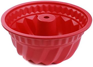 Siliwelt Silicone Odourless Non-Stick Baking Mould for Gugelhupf Marble Cake Diameter 22 cm Ruby Red