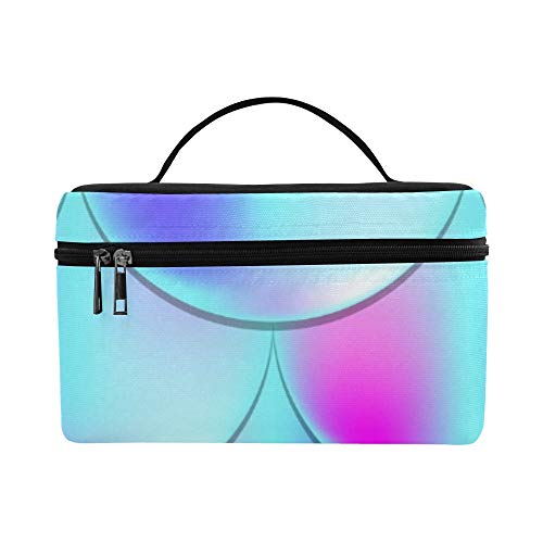 Mermaid Fish Scale Holographic Lunch Box Tote Bag Lunch Holder Insulated Lunch Cooler Bag for Women/Men/Picnic/Boating/Beach/Fishing/School/Work