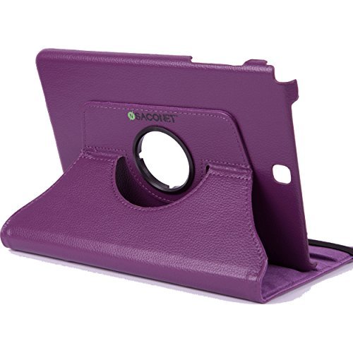 TAB E 9 VIOLETT LILA 360 Hülle + Displayschutzfolie + Capacitive Stylus Tasche PU Ledertasche Etui Schutzhülle für Samsung Galaxy Tab E 9.6 T560 SM-T560 T561 SM-T561 wi-fi 3g lte 4g rotierende farbige Kunstleder