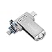 Produktbild Flash-Laufwerk 32GB USB 3.0 Typ C 3-in-1 Externer USB-Speicher Richwell für Android-Geräte, Computer und MacBook USB-C-Geräte (Silber 32G)