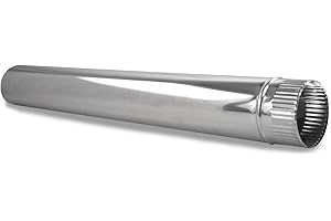 CAEXVEN Tubo Chimenea 200mm Acero Inoxidable 1m Estufa Leña Resistente Altas Temperaturas Corrosion y Oxidacion - Conducto Inox Ventilación Profesional