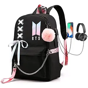 PALAYBTS Teens School Backpack for Women College Girls Bookbag USB Charging and HeadsetPort Laptop Backpack Student Daypack