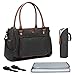 Produktbild Baby Wickeltasche, BRINCH Multifunktion Baby Windel Umhängetasche tragbare Einkaufstasche mit Wickelunterlage, Isolierte Tasche, Kinderwagenbefestigungen, Schwarz-Braun