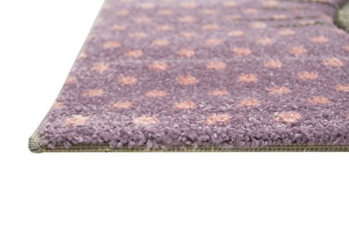 Kinderteppich Spielteppich Kinderzimmer Teppich niedliche Bunte Tiere mit Konturenschnitt mit Hund Giraffe Zebra Bär Katze Nilpferd in Pastellfarben Rosa Türkis Lila Senfgelb Grau Grün Creme Beige Bunt Größe 120×170 cm - 8
