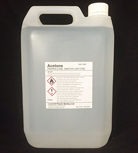 1 x 5 LITRE (5000mL) PURE 99.7% ACETONE Nail Polish Remover in HDPE Jerry Can