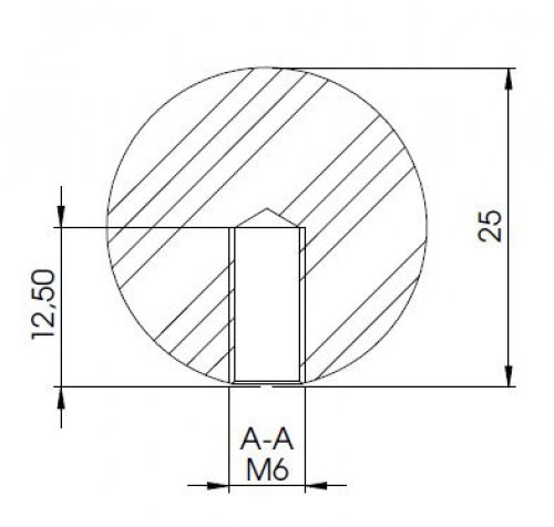 Edelstahl Kugel ø 25mm mit M6 Gewinde - 2