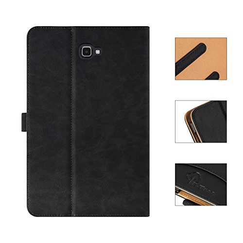 Galaxy Tab A 10.1 Hülle, E-Tree Smart Hülle Schutzhülle Tasche Folio PU-lederne Cover für Samsung Galaxy Tab A 10.1″ (SM-T580 / T585) Tablet – Schwarz - 5