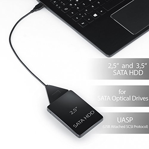 CSL – USB 3.0 zu SATA Adapter / Konverter für 2.5 / 3.5 Zoll SATA HDD / SSD Laufwerke | USB Attached SCSI Protocol (UASP) | SATA 3 / 6G | Hot Swap - 3
