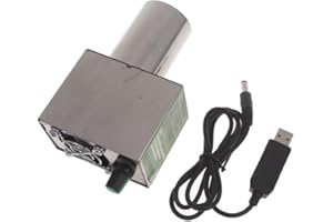 KIETEIIK USB Air Blower Outdoor Barbecue Fan Adjustable Speed Electric Grill Wood Stove Camping Turbo Blower+ Air Collecting Tube Outdoor Cooking BBQ Fan Portable Air Turbo Blower USB5V2A Adjustable Speed