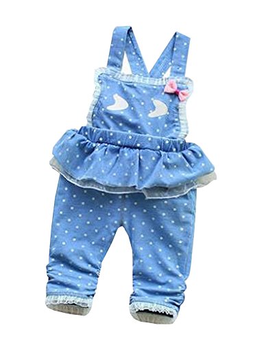 Beautiful Children Overall Lovely Denim Lace Baby Girl Jeans Overall Blue